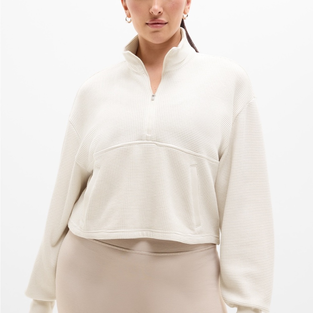 Athleta Tranquil Waffle 1/2 Zip Swaetshirt